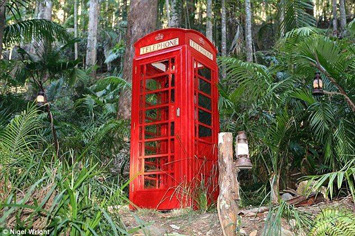 A Phoney Box on set at I'm a Celebrity Get me Out of Here in Australia