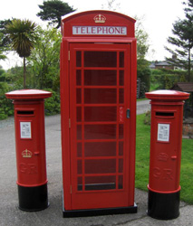 Two of our new replica post boxes alongside a Phoney Box