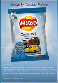 Phoney Box Walkers Crisp packet from Walkers 'Do us a flavour' competition